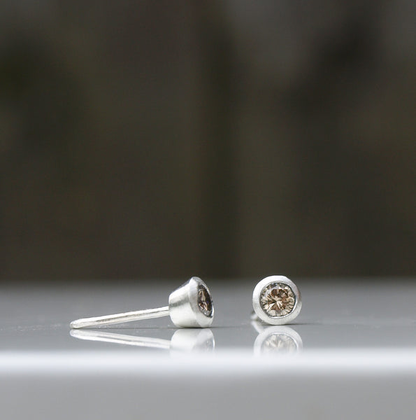 Silver diamond earrings