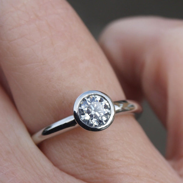 Platinum and half carat diamond ring