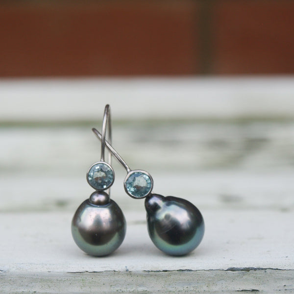 Tahitian pearl earrings