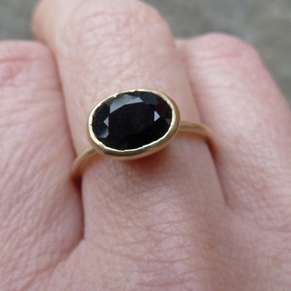 Black sapphire ring