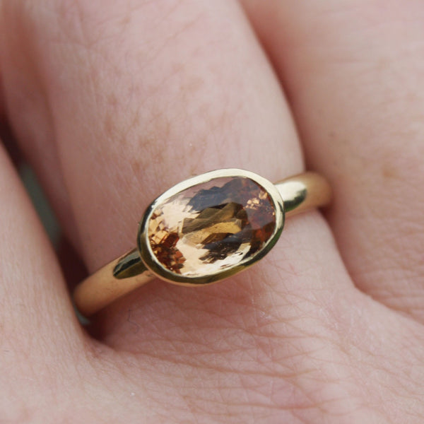 18ct recycled gold Imperial topaz ring