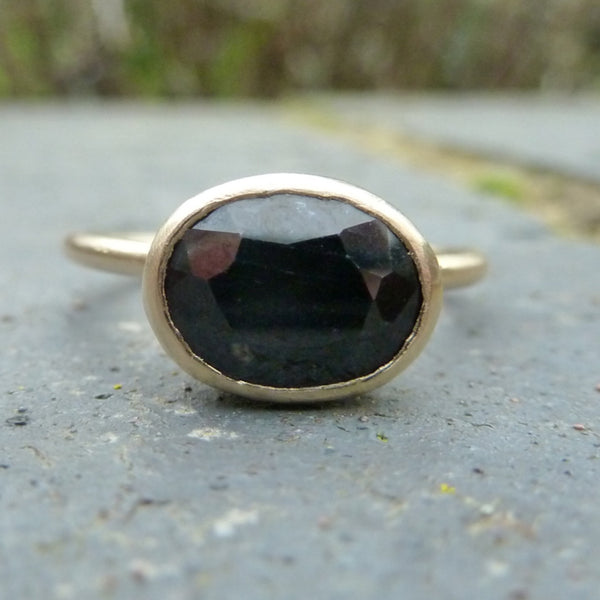 Black sapphire ring