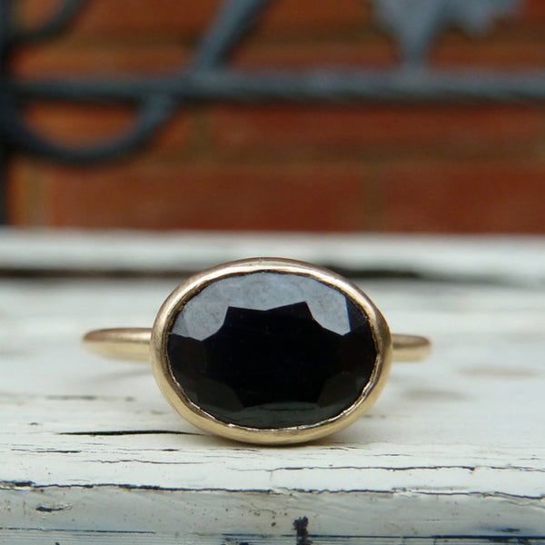 Black sapphire ring