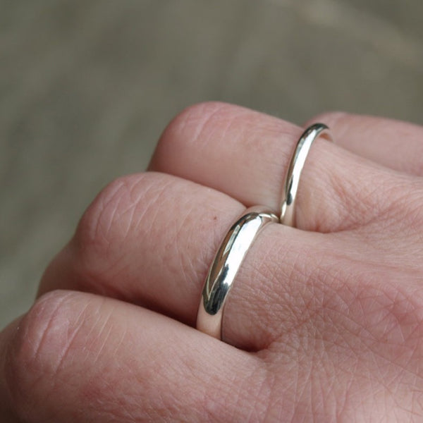 9ct recycled white gold wedding bands