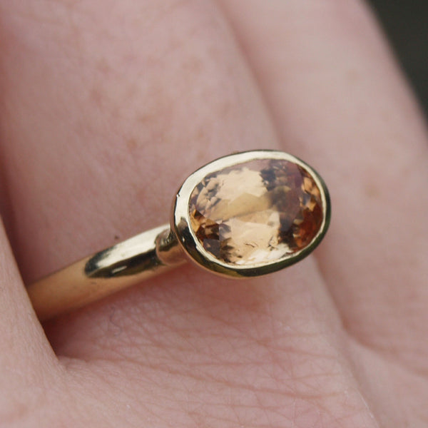 18ct recycled gold Imperial topaz ring