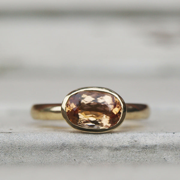 18ct recycled gold Imperial topaz ring