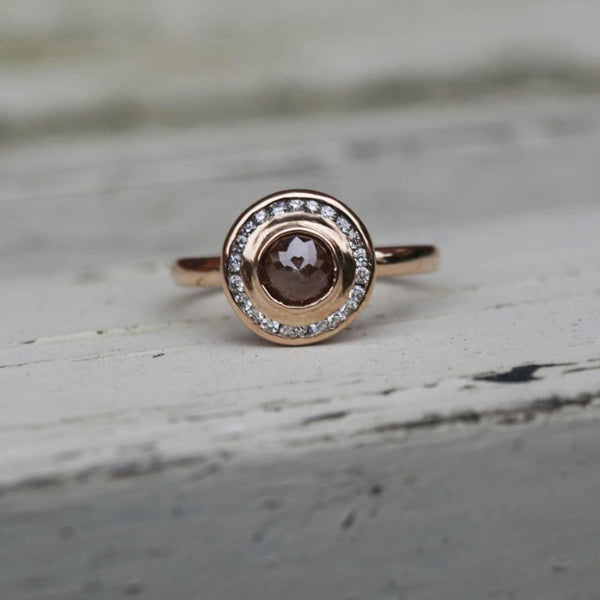 Rose gold diamond ring