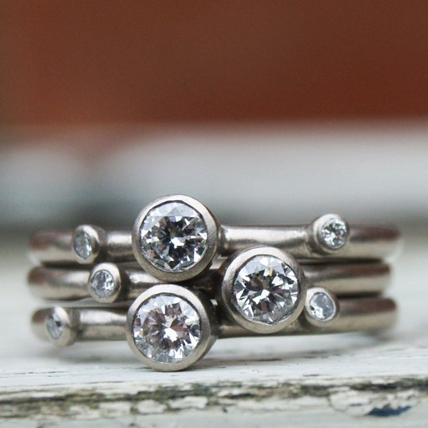 Diamond stacking ring set