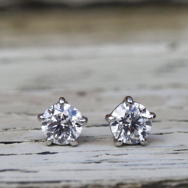 1.5ct diamond platinum earrings