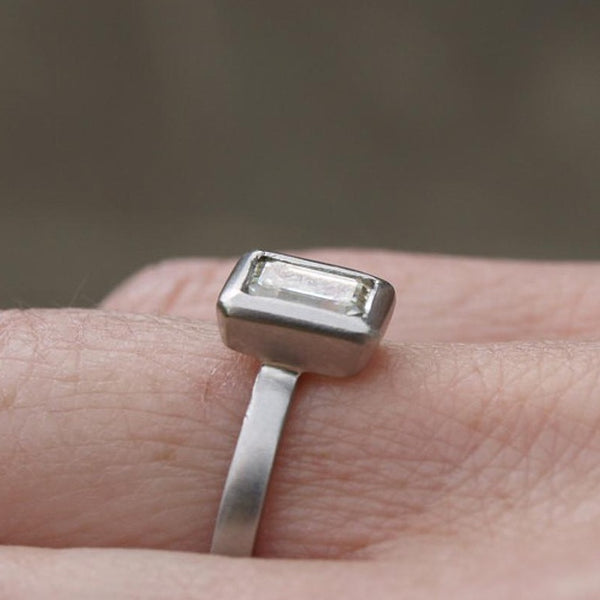 1ct moissanite solitaire in platinum
