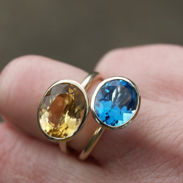 4ct citrine  gold ring