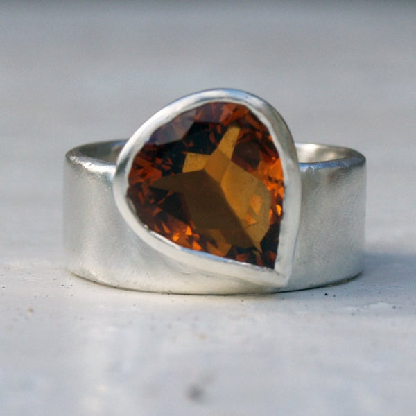 Silver ring with Brazilian citrine