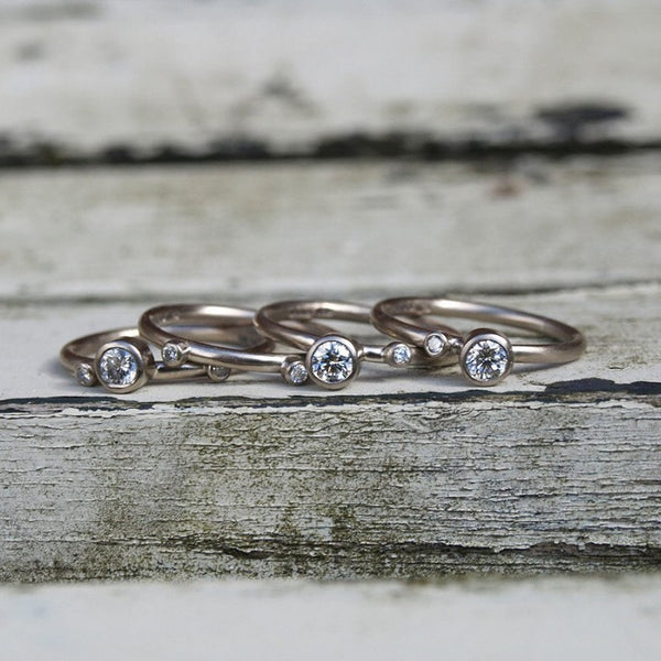 Diamond stacking ring set