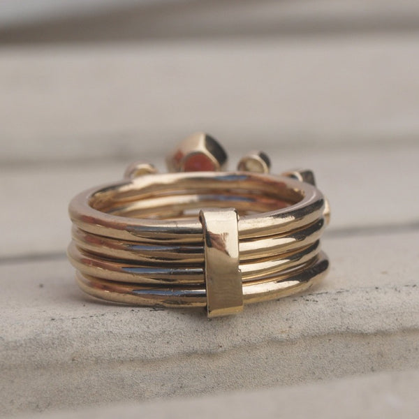 Multistone stacking ring set in 9ct recycled gold