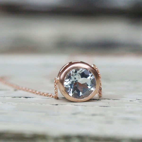 Recycled rose gold slider pendant