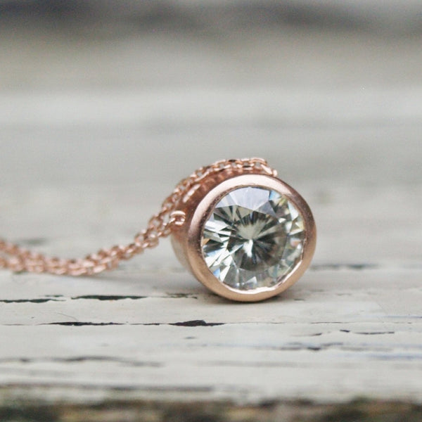 Recycled rose gold slider pendant