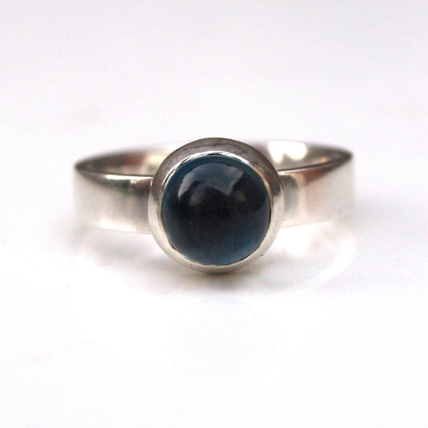 London blue topaz cabachon ring