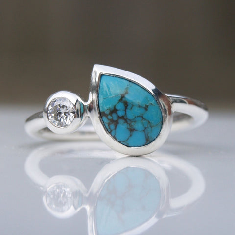 Silver and sale turquoise ring