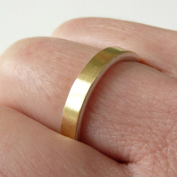 Gold and silver wedding band set