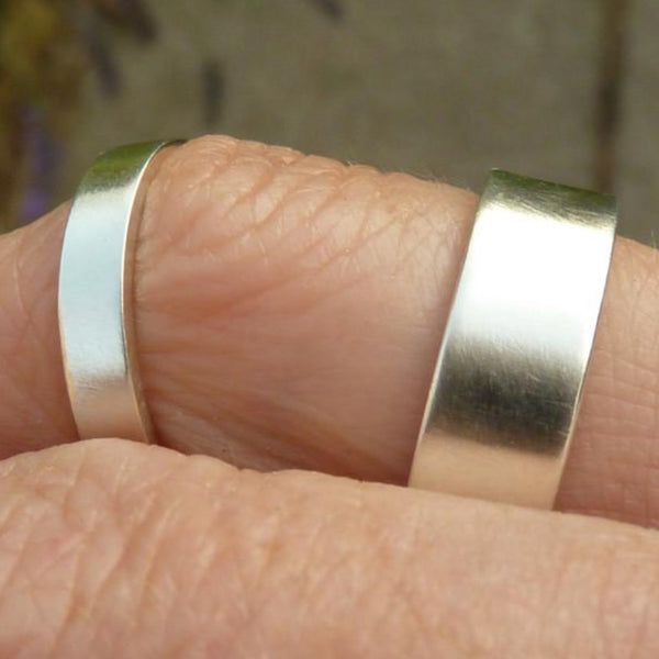 9ct recycled white gold wedding band set